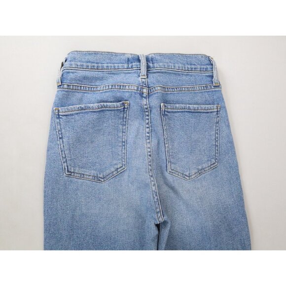 AGOLDE Nico High Rise Slim Fit Jeans Blue Women 24 Button Fly‎ Denim Stretch USA - Picture 8 of 12